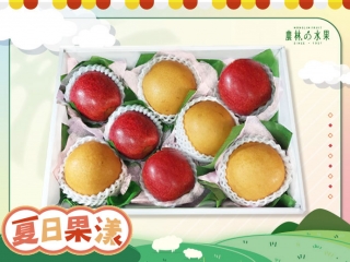 夏季新品 230- 台灣特級精選幸水梨 4顆 + 智利套袋富士蘋果 4顆 精緻禮盒- 水果送禮的首選 高貴雅緻的日本禮品 農林推薦 日本水果禮盒